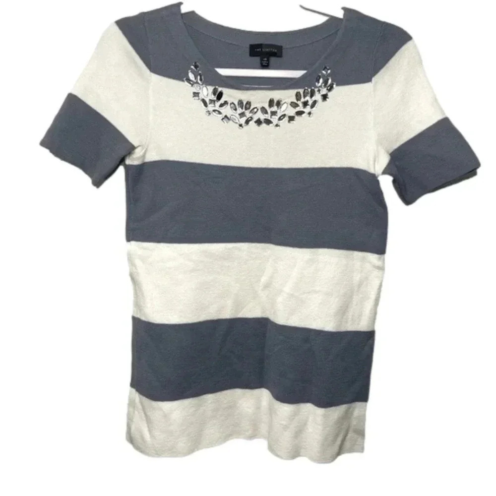 The Limited Short Sleeve Embellished Sweater